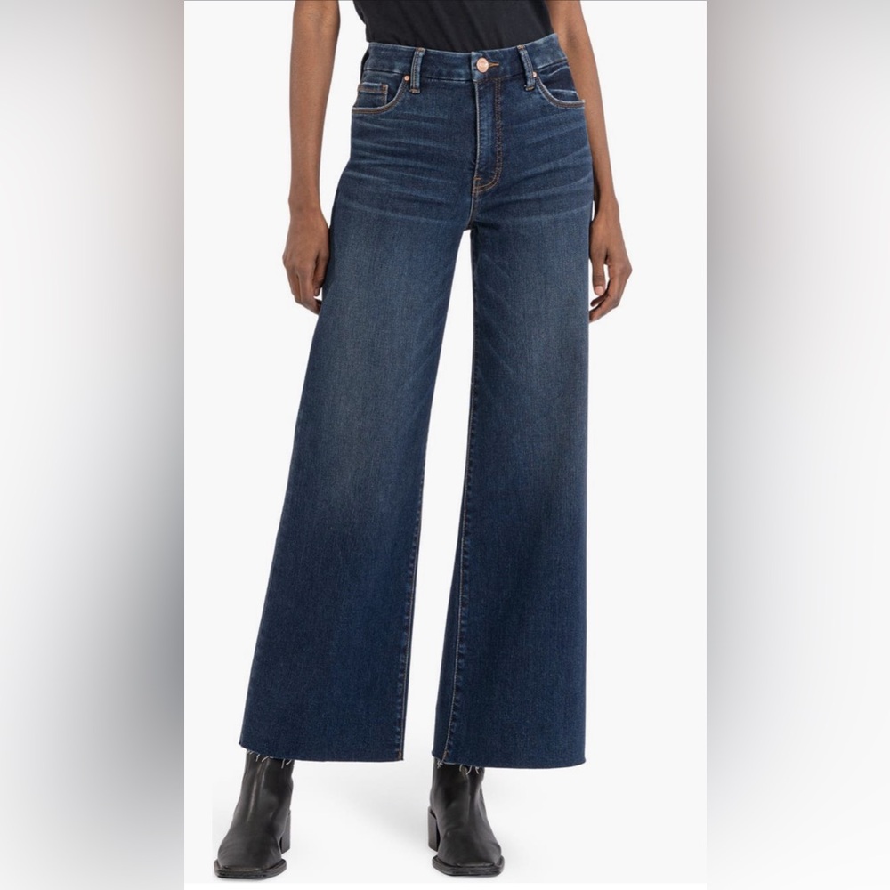 KUT from the Kloth Meg Fab Ab
High Waist Raw Hem Ankle Wide Leg Jeans Size 6